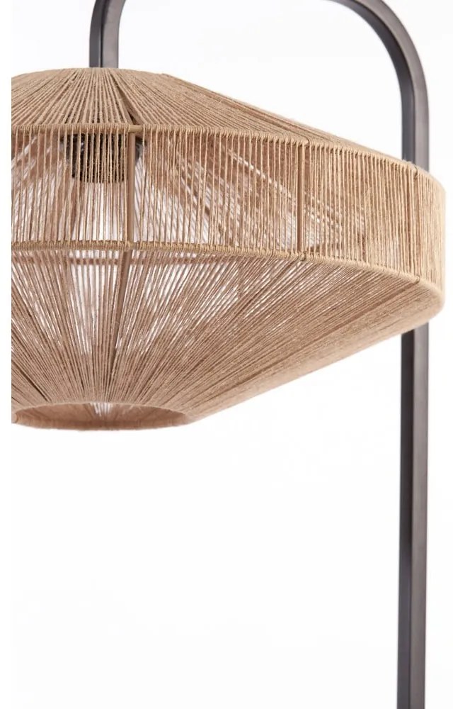 Lampa stojąca w kolorze matowej czerni z tekstylnym kloszem (wysokość 164 cm) Lyra – Light & Living