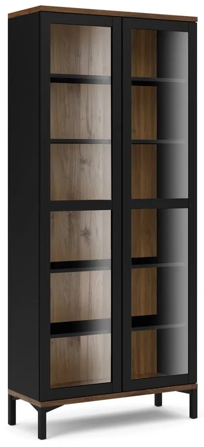 Czarno-naturalna witryna w dekorze orzecha 89x203x36 cm Roomers – Tvilum