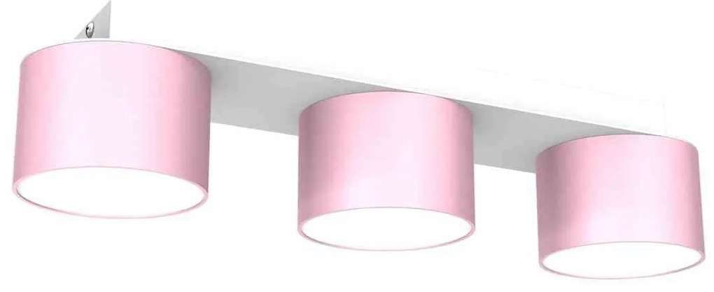 Lampa sufitowa DIXIE Pink/White 3xGX53, potrójna, na listwie, różowa