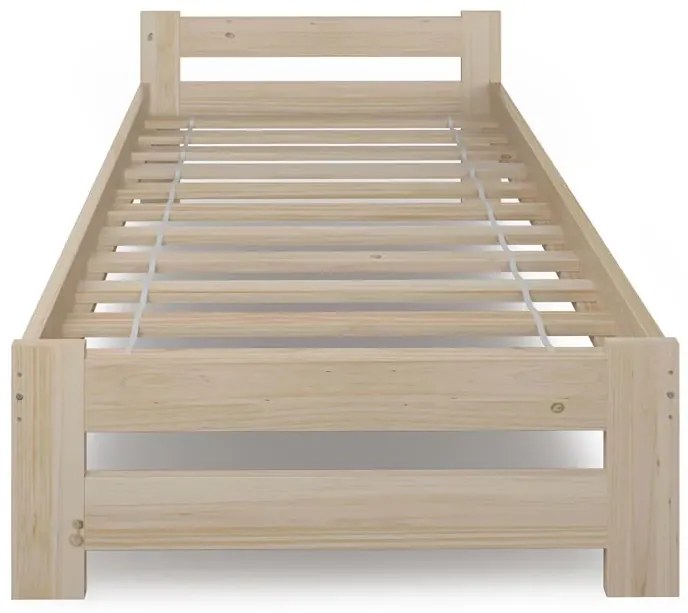 Jednoosobowe Łóżko Drewniane W Stylu Skandynawskim 90X200 H2-L09