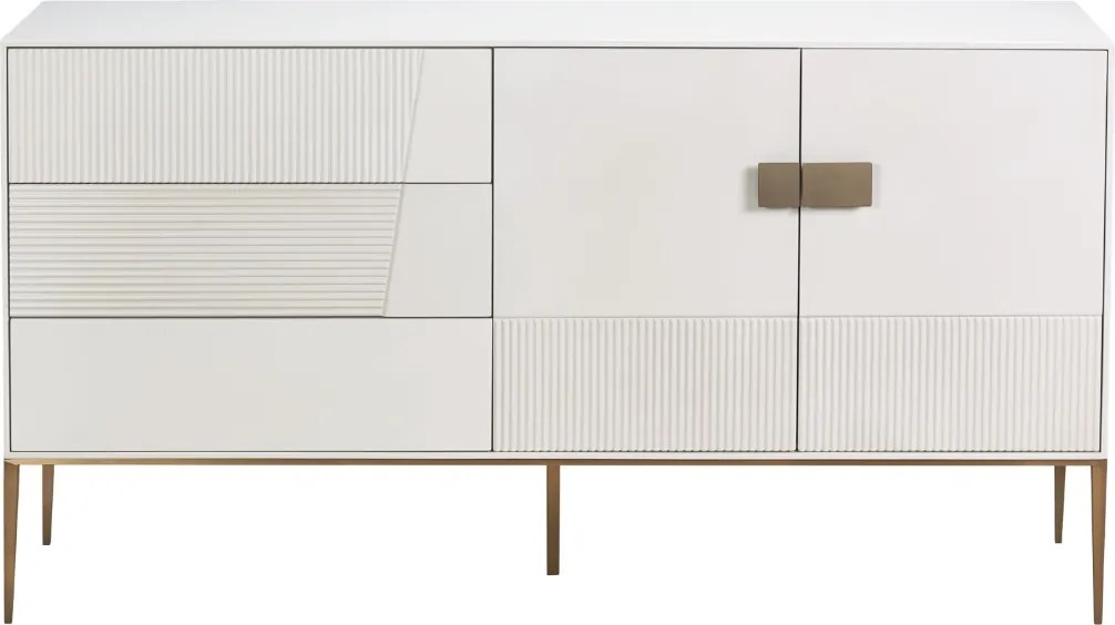 Komoda glamour z szufladami Stilig ST102A w kolorze złamanej bieli