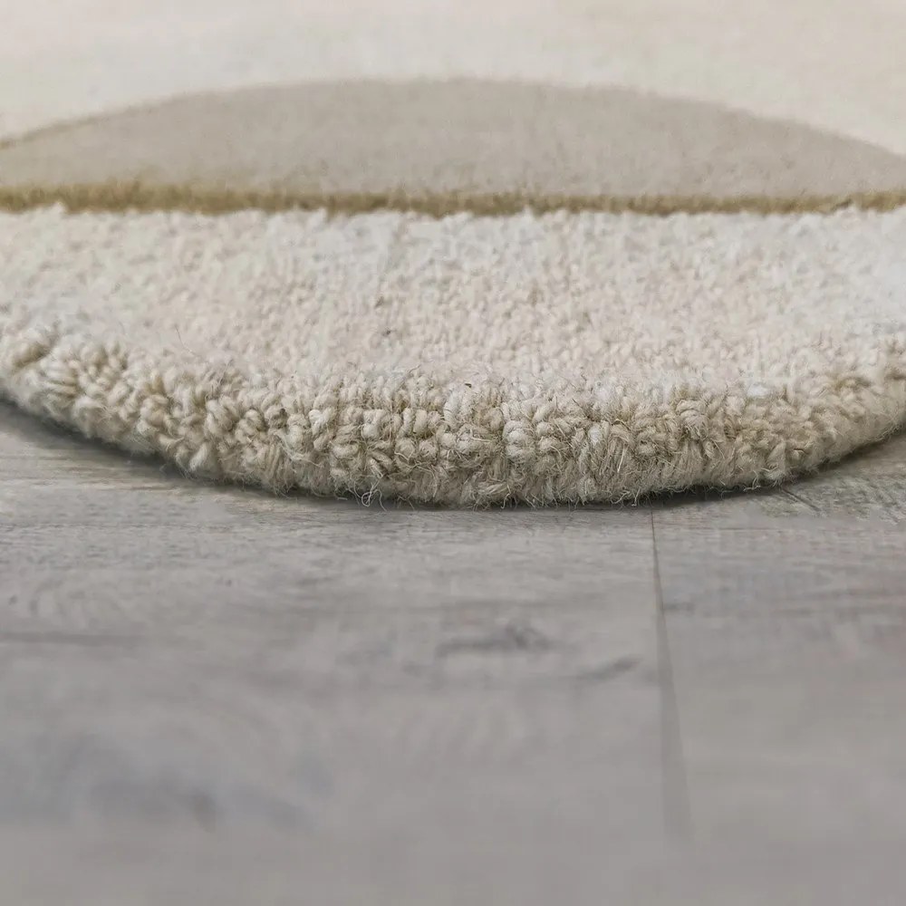 Szarobeżowy wełniany dywan tkany ręcznie 120x170 cm Mia Scallop Frame – Flair Rugs