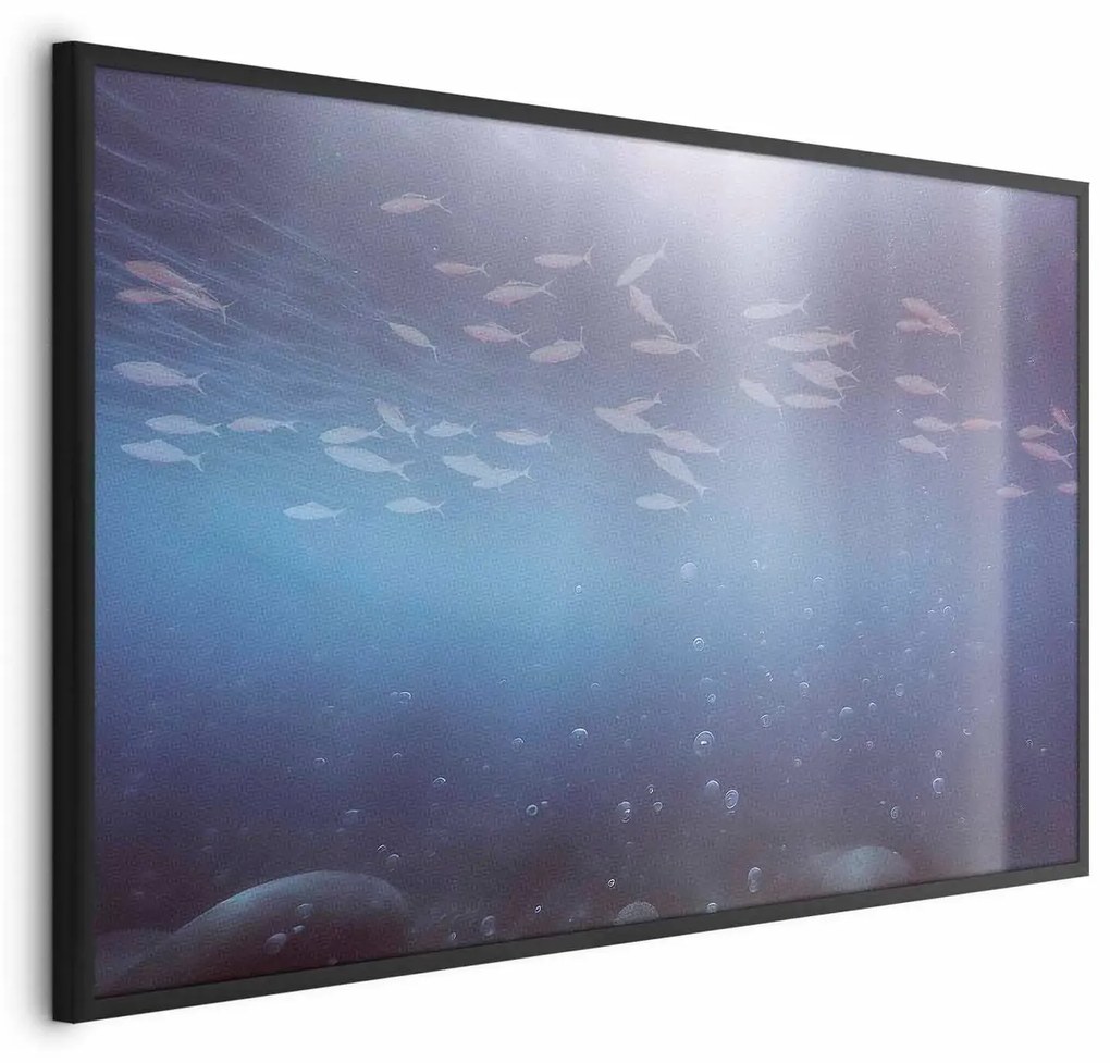Plakat Rybki w głębinach 90x60 cm z ramą czarną bez marginesu ARTGEIST B