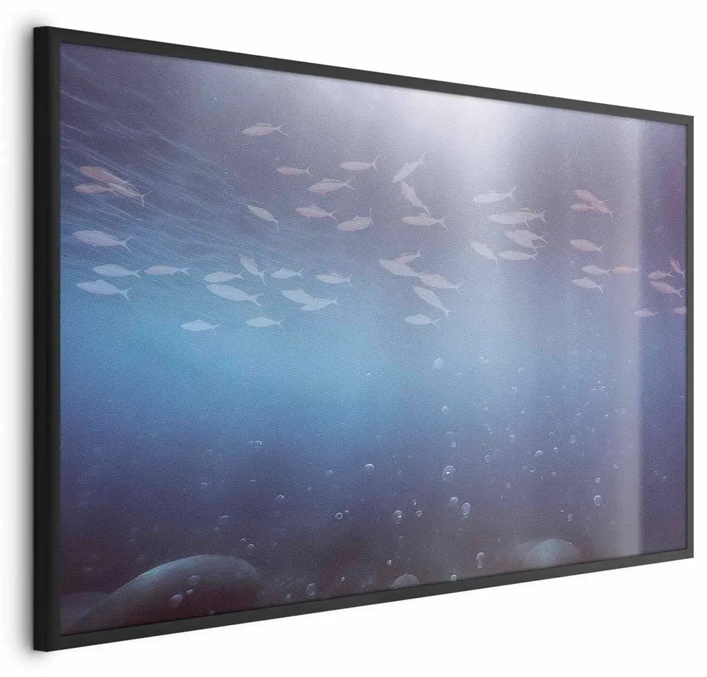 Plakat Rybki w głębinach 90x60 cm z ramą czarną bez marginesu ARTGEIST B