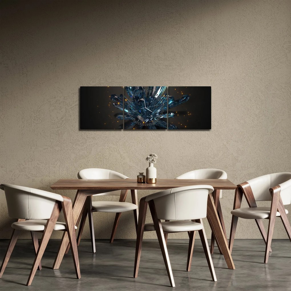 Obraz kryształu (z zegarem) (90x30 cm)