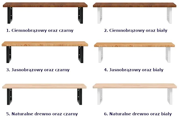 Ciemnobrązowa półka 100x50 czarne uchwyty B7-N06