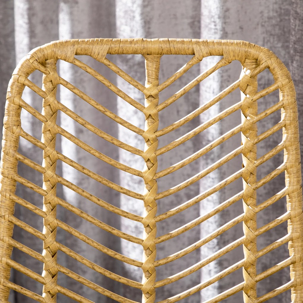 HOMCOM Hokery Barowe 2szt Elegancki Wygląd Rattan z Oparciem Maksymalny Komfort i Nowoczesny Styl Idealne do Kuchni i Salonu | Aosom PL