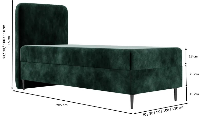 Łóżko dziecięco-młodzieżowe LAMA - 80x200