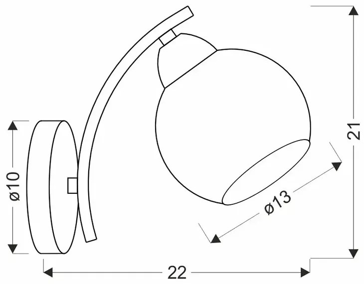 Złoty nowoczesny kinkiet szklany - D247 E7-M87