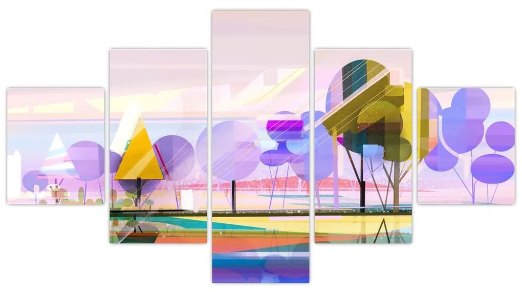 Obraz - Abstrakcja, krajobraz (125x70 cm)
