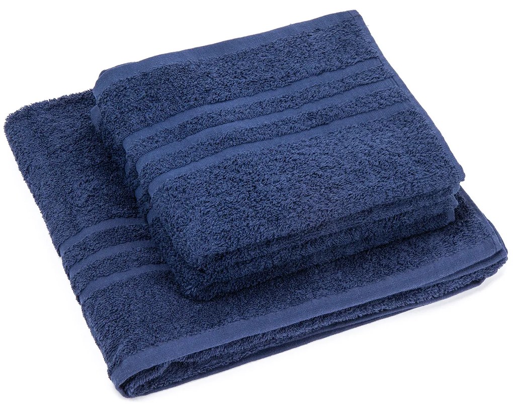 Zestaw ręczników „Classic” granatowy, 2 szt. 50 x 100 cm, 1 szt. 70 x 140 cm, 2 szt. 50 x 100 cm, 1 szt. 70 x 140 cm