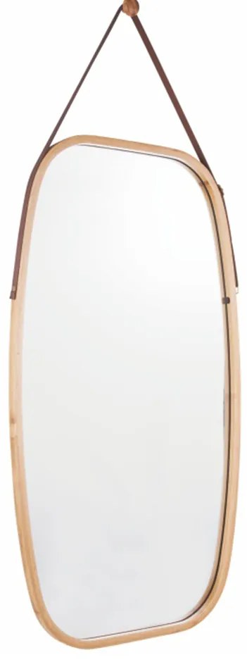Wiszące lustro z bambusową ramą Lemi 3, 43 x 1,5 x76 cm