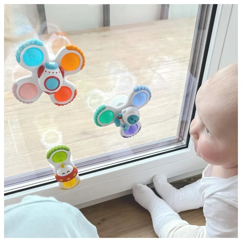 Woopie baby spinner zabawka sensoryczna rakieta kosmita ufo 3 szt.