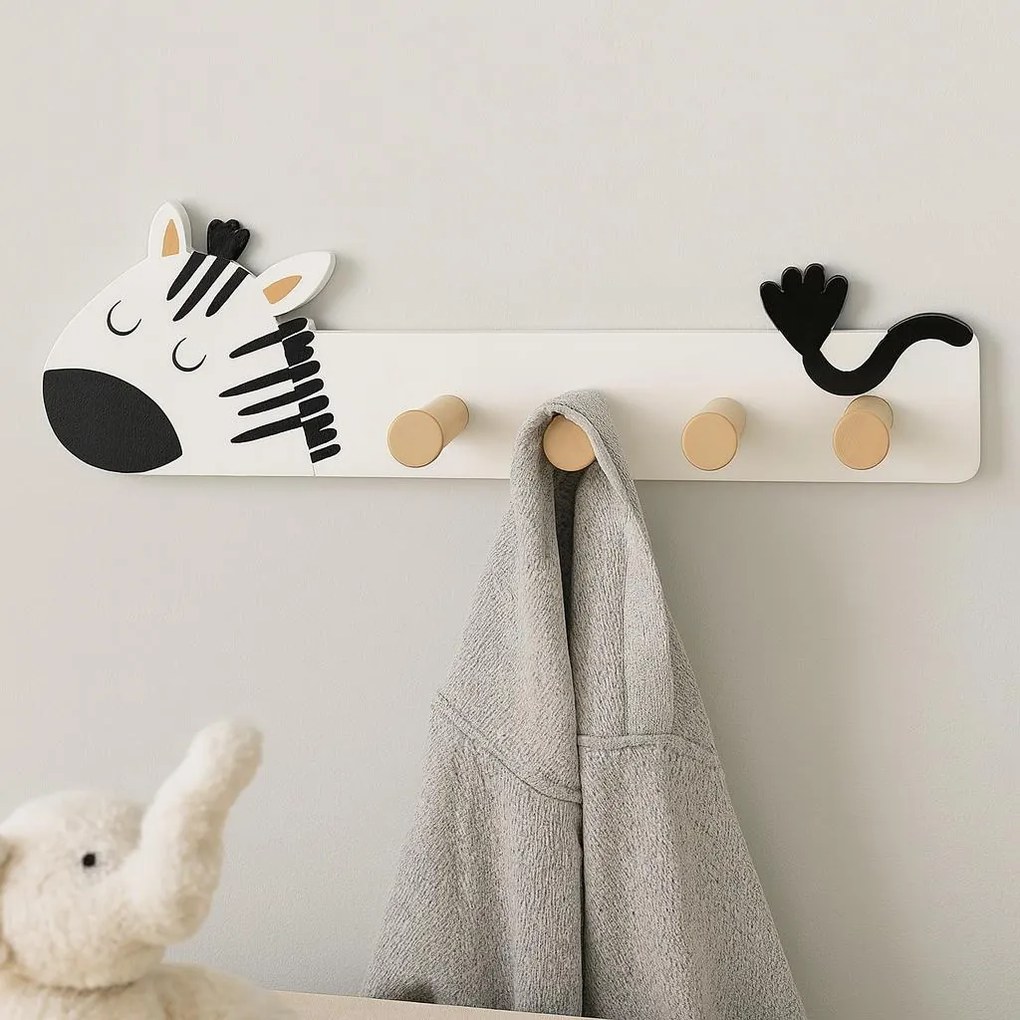 Wieszak do pokoju dziecięcego MINI ZOO, 35,5 x 6,5 x 10 cm