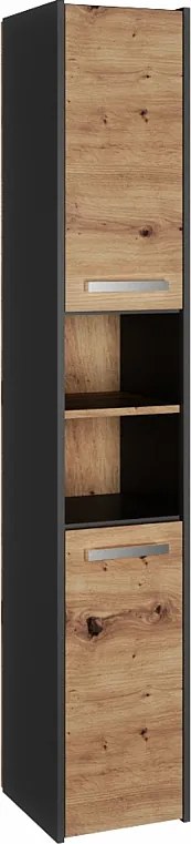 Szafka łazienkowa, Antracyt / Dąb Artisan, 170 x 30 x 30 cm