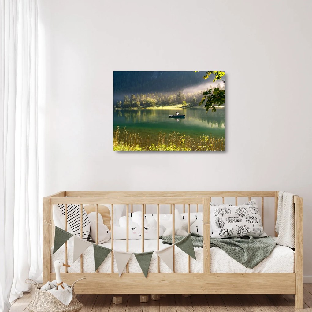 Obraz na szkle - jezioro (70x50 cm)