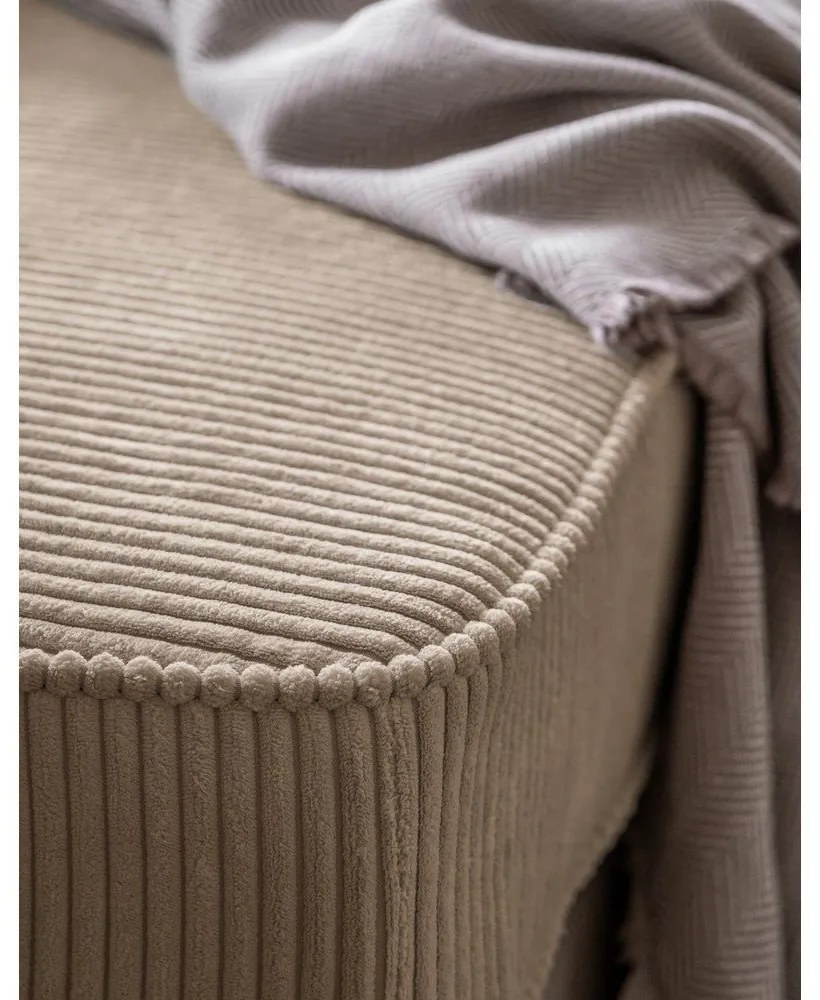 Szarobrązowy sztruksowy szezlong (prawostronny) Chic Charlotte – Miuform