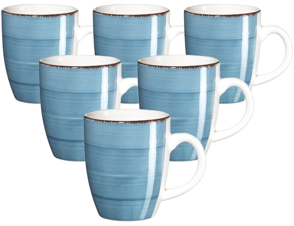 Mäser Komplet kubków ceramicznych Bel Tempo 380 ml, 6 szt., niebieski