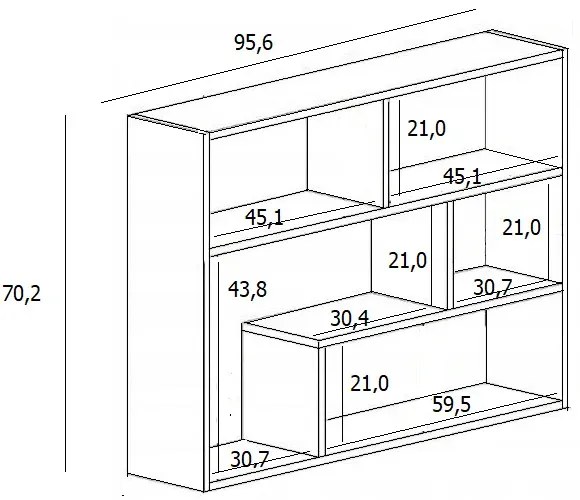 Regał wiszący na książki w kolorze dąb sonoma R9-R63
