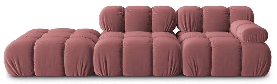 Różowa aksamitna sofa 282 cm Bellis – Micadoni Home