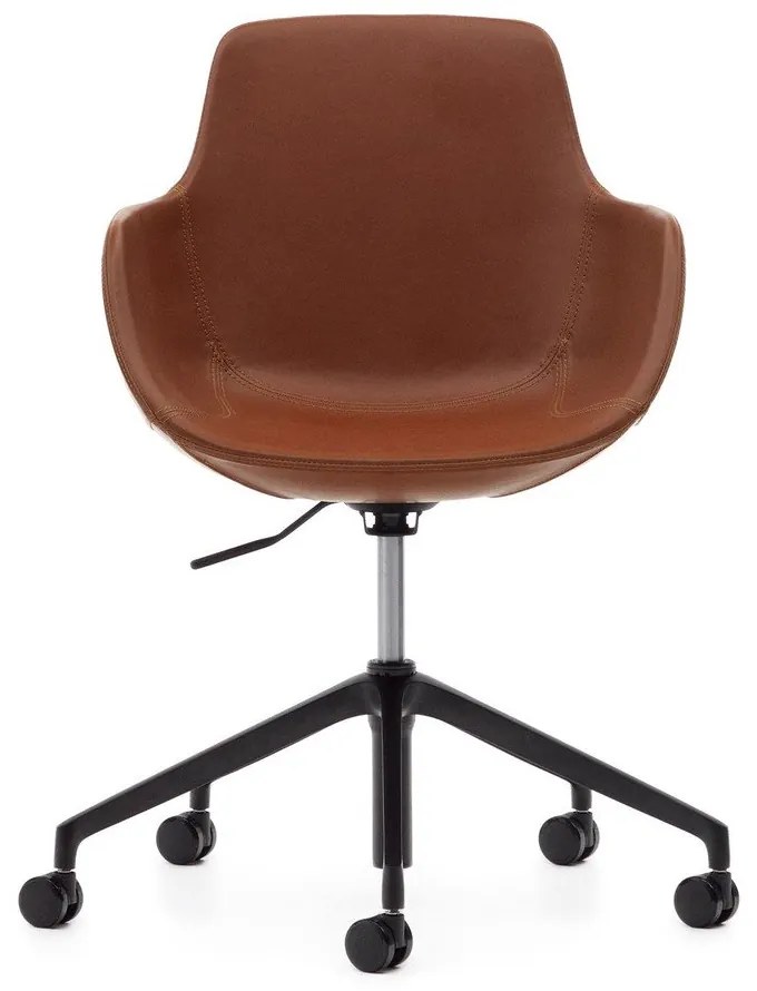 Koniakowe krzesło biurowe z imitacji skóry Tissiana – Kave Home