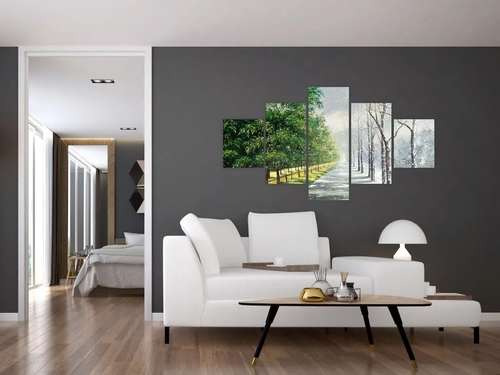 Obraz - Zima kontra lato (125x70 cm)