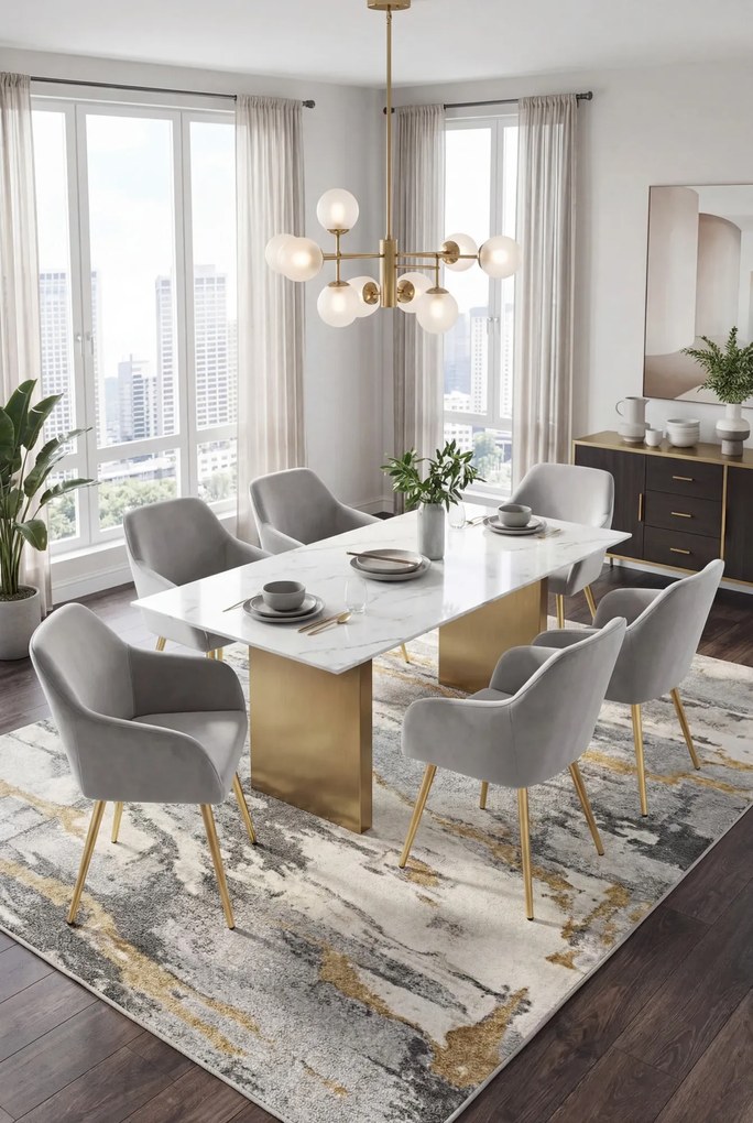 Zestaw 2 szarych krzeseł welurowych - Terviso 3X