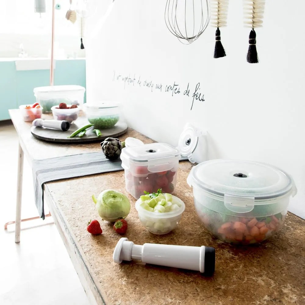 Zestaw 3 pojemników próżniowych na żywność z pompką Compactor Food Saver