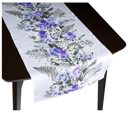 Bellatex Bieżnik Bratki fioletowy, 50 x 120 cm, 50 x 120 cm