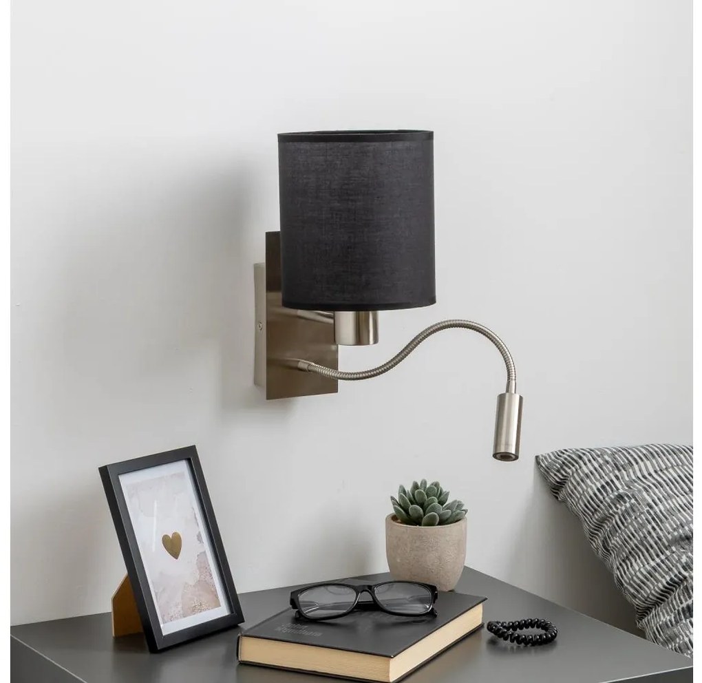 Brilagi - LED Kinkiet NUBILA 1xE27/25W/230V + LED/3W chrom/czarny