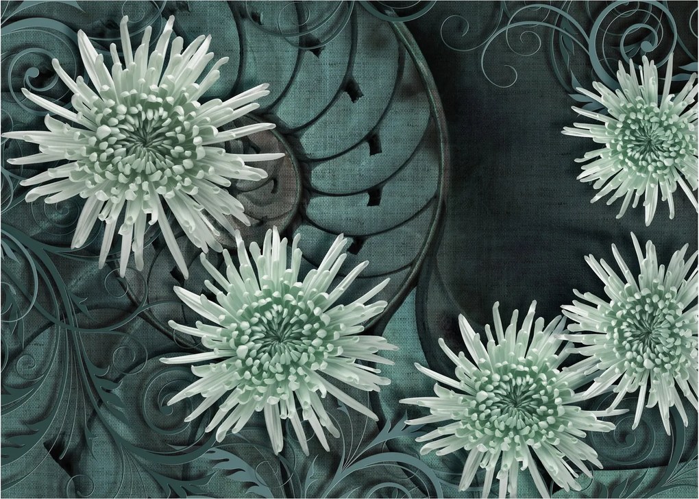 Obraz - Zielone kwiaty (70x50 cm)
