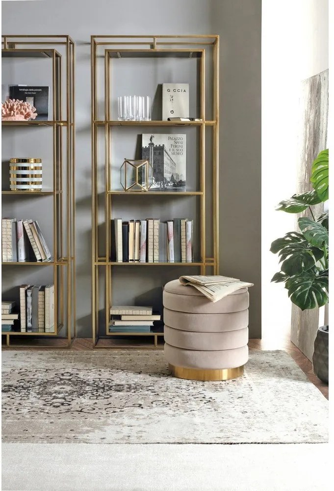 Stalowy regał w kolorze złota 68x172,5x28 cm Elenor – Bizzotto