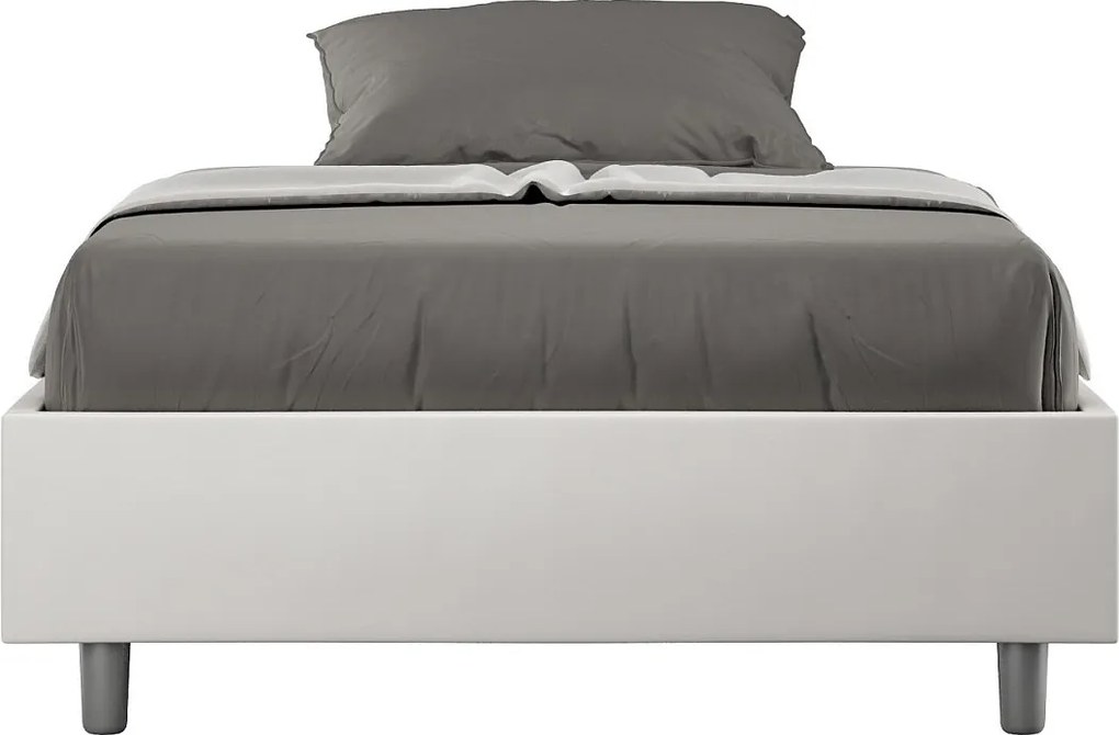 Łóżko bez stelaża tapicerowane 120x200 sztucznej skóry biały Azelia