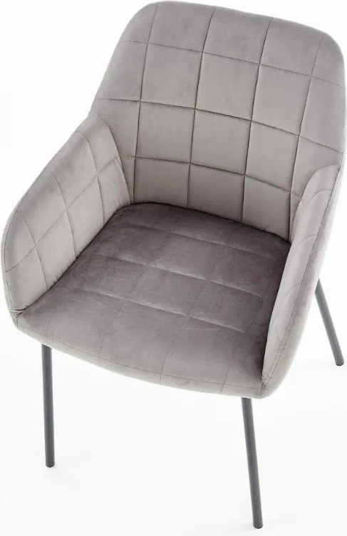 Tapicerowane krzesło do jadalni z wysokimi podłokietnikami K305