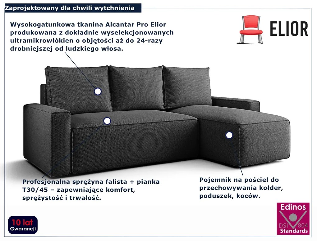 Grafitowy rozkładany narożnik w kształcie L D1-D56