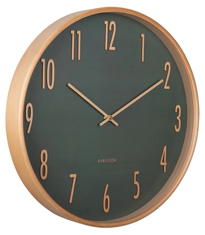 Karlsson 5996GR Designerski zegar ścienny zielony, śr. 40 cm
