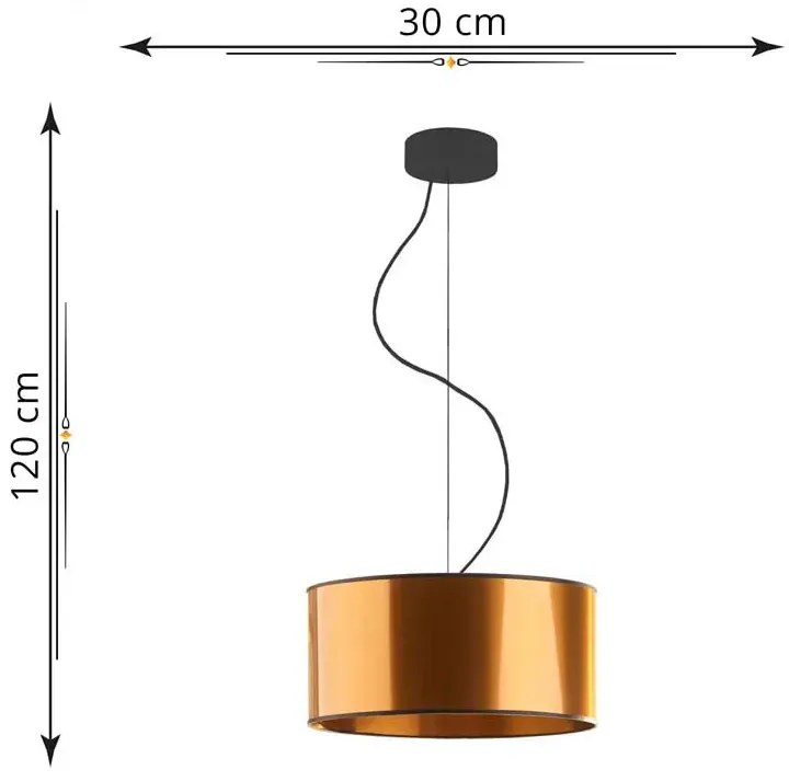 Miedziany żyrandol z okrągłym abażurem 30 cm - EX853-Hewa