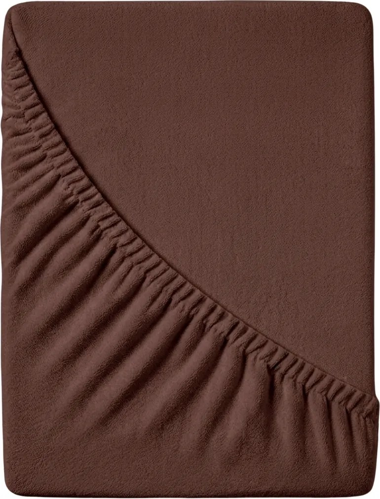 PrzytulneMieszkanie.pl Froté prześcieradło EXCLUSIVE ciemno brązowe 90 x 200 cm