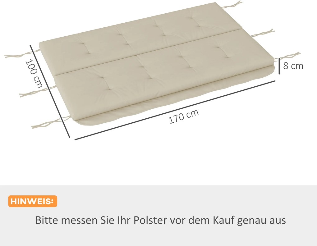 Zestaw poduszek siedziska Outsunny 170 cm do huśtawki Hollywood, beżowy