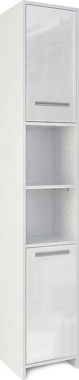 Szafka łazienkowa biały wysoki połysk/biały 30x30x190