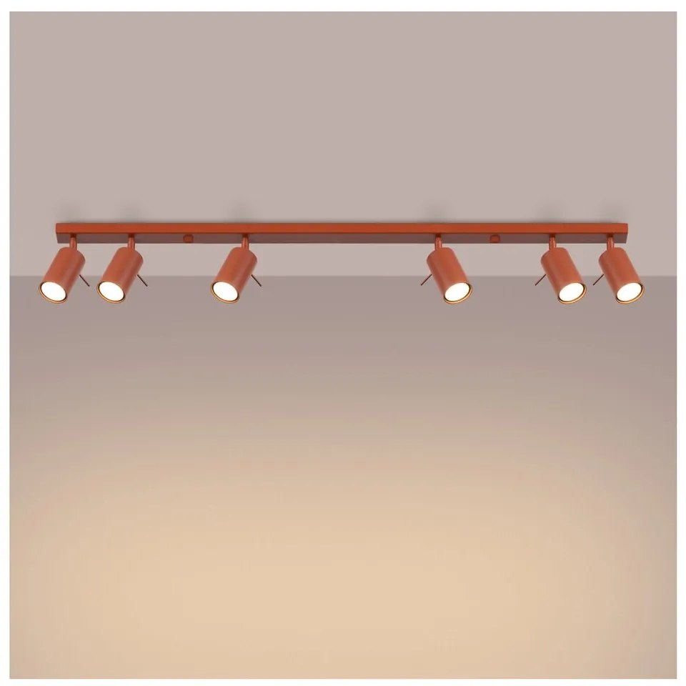 Ceglasta lampa punktowa 6x117 cm Etna – Sollux