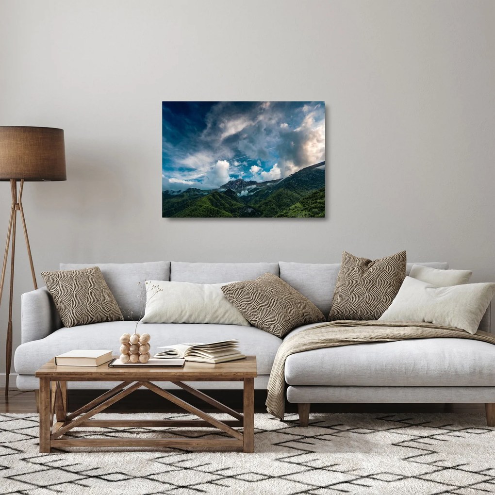 Obraz na szkle - góry (70x50 cm)