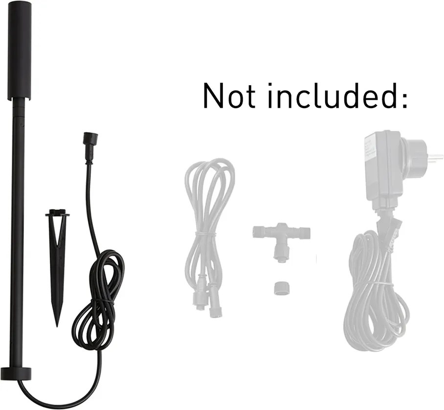 Nowoczesny reflektor ogrodowy 12V czarny 10 cm z LED IP65 - Voltaire Lino