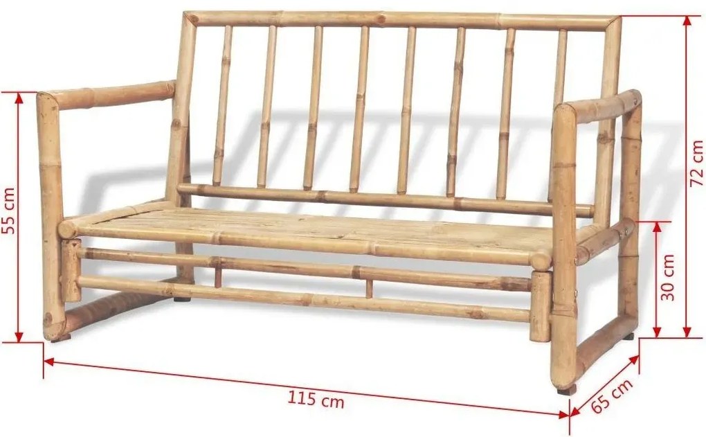 Bambusowa sofa ogrodowa Frawis - brązowa