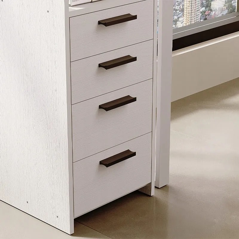 Komoda biała kontenerek pod biurko biurowy regał szafka 4 szuflady wysoka
