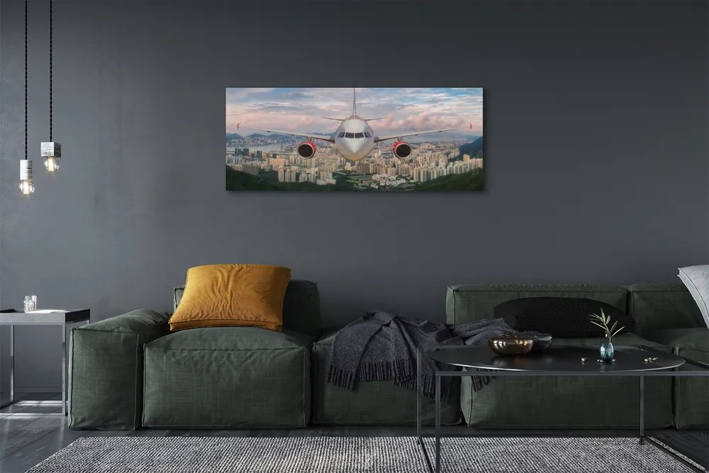 Duży obraz na płótnie Lot nad Miastem i Górami