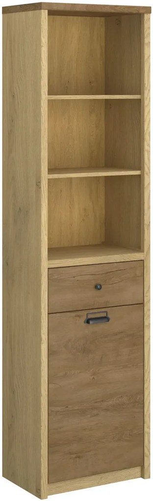Regał otwarty z szufladą dąb cremona + dąb lefkas N7-D09