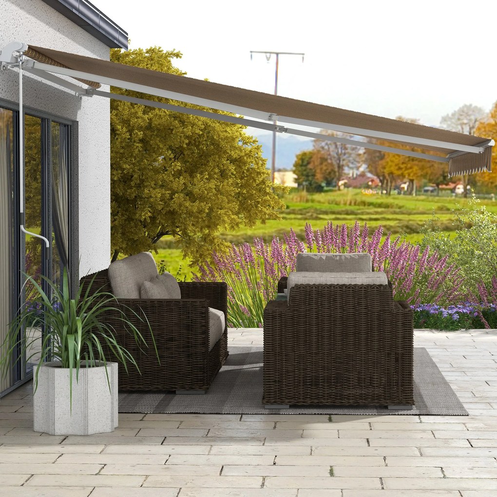 Outsunny Markiza Ochronna Przed Słońcem, 3,5 m x 2,5 m, Żółty + Szary