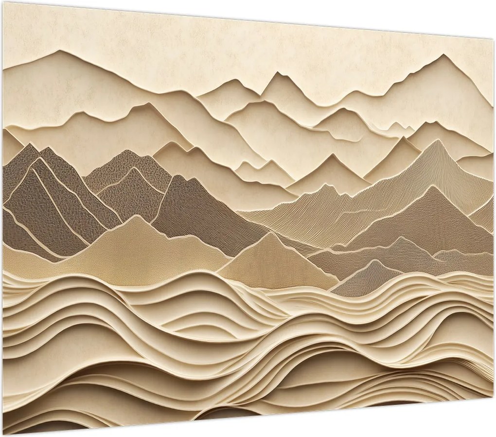 Obraz - 3D linie gór (70x50 cm)