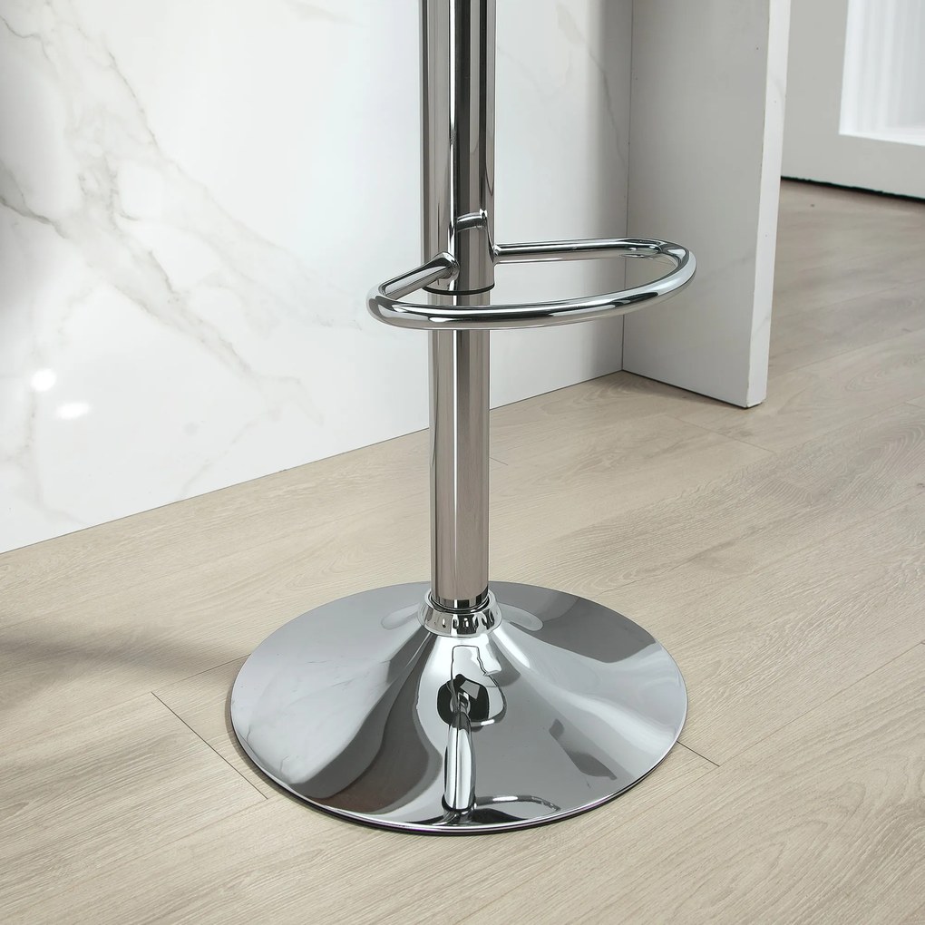 HOMCOM Zestaw 2 Stołków Barowych z Oparciem, Obrotowe, Regulowane na Wysokość, Nośność do 120 kg, 42 x 38 x 82-104 cm, Czarny